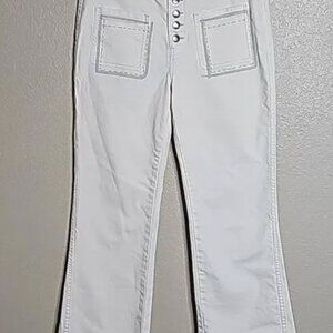 Kerri Rosenthal 29 Ivory Button fly high rise denim jeans